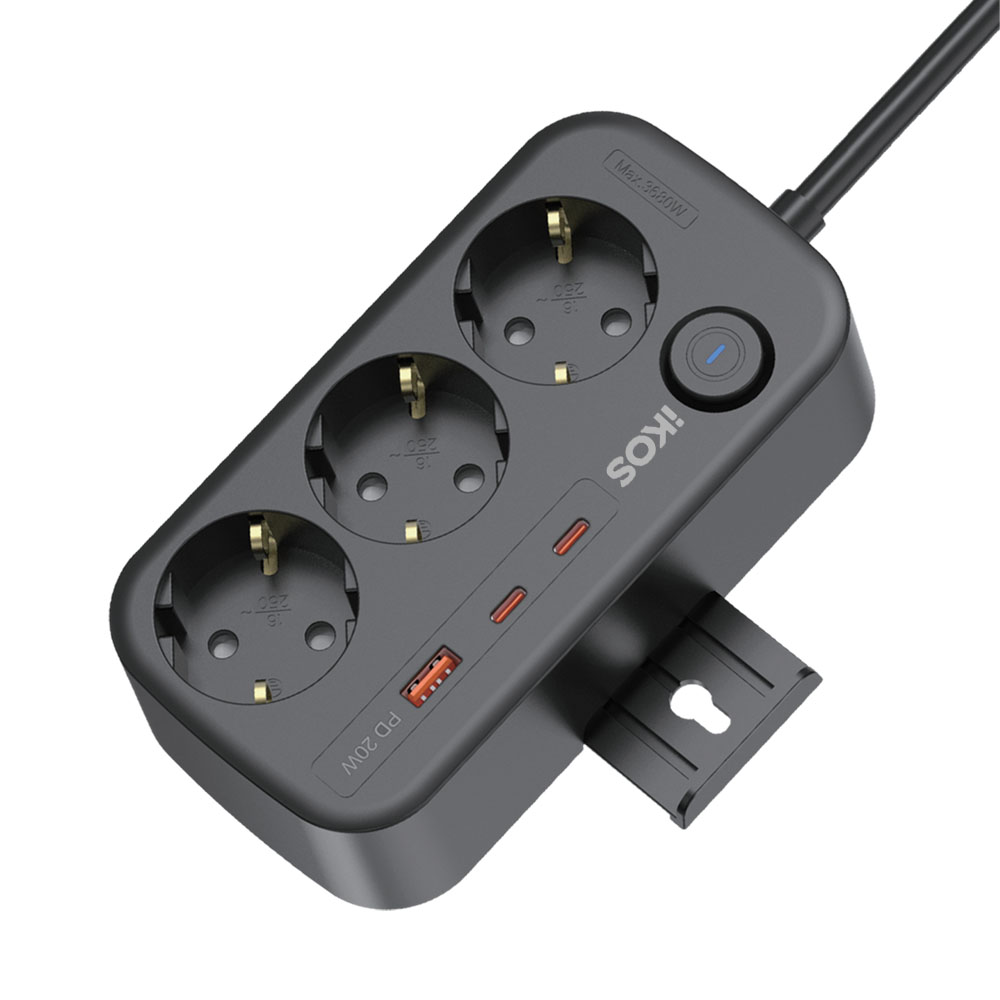 Мережевий подовжувач iKOS F33S-СUPD із швидкою зарядкою (0026-CES)